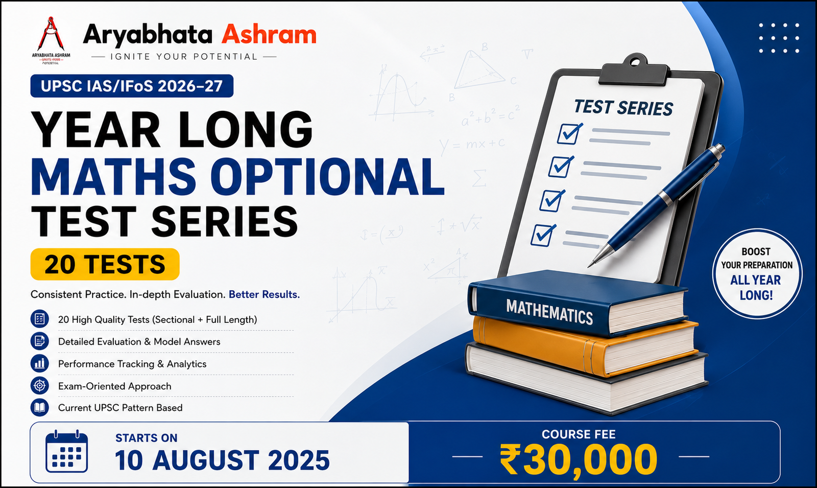 Year Long Maths Test Series (20 Tests)